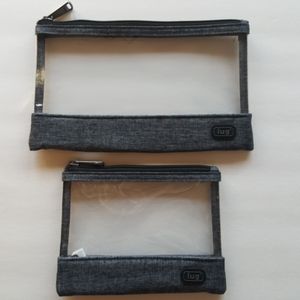 Lug runway Clearview pouch 2 pieces heathered grey